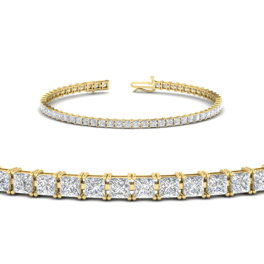 6 Carat Princess Cut Diamond Tennis Eternity Bracelet