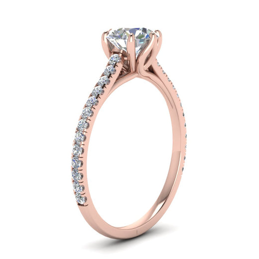6 Prong Lab Grown Cathedral Engagement Ring