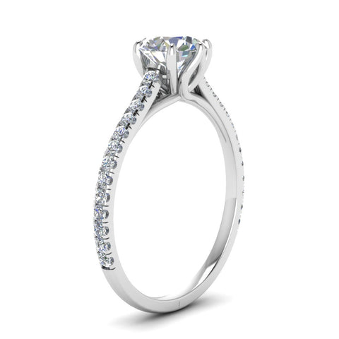 6 Prong Lab Grown Cathedral Engagement Ring