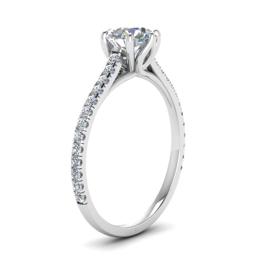 6 Claw Prong Simple Round Diamond Ring