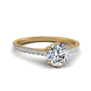 6 Prong Lab Grown Cathedral Engagement Ring