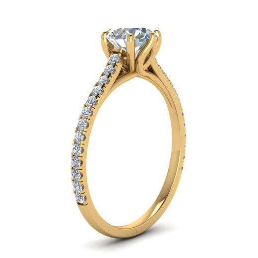 6 Claw Prong Simple Round Diamond Ring