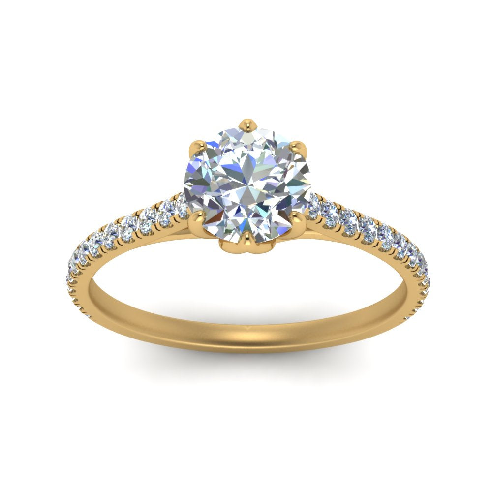 6 Claw Prong Simple Round Diamond Ring
