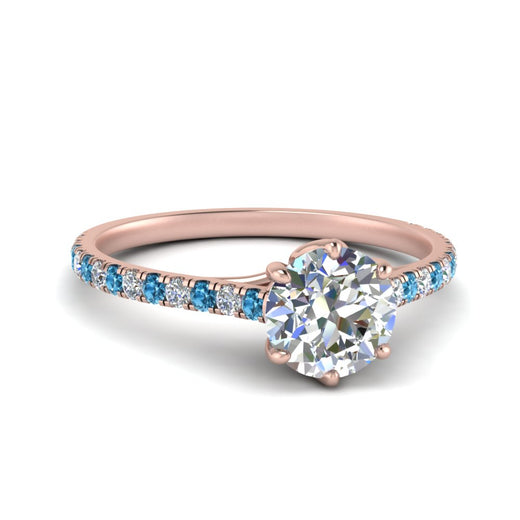 6 Prong Lab Grown Cathedral Engagement Ring
