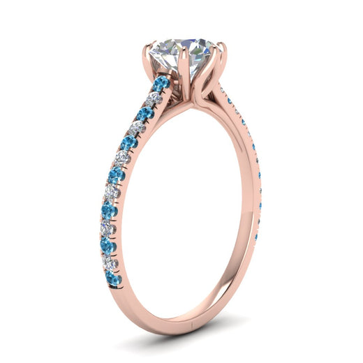 6 Prong Lab Grown Cathedral Engagement Ring
