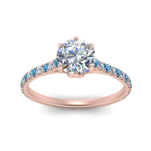 6 Prong Lab Grown Cathedral Engagement Ring