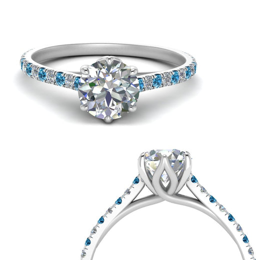 6 Claw Prong Simple Round Diamond Ring