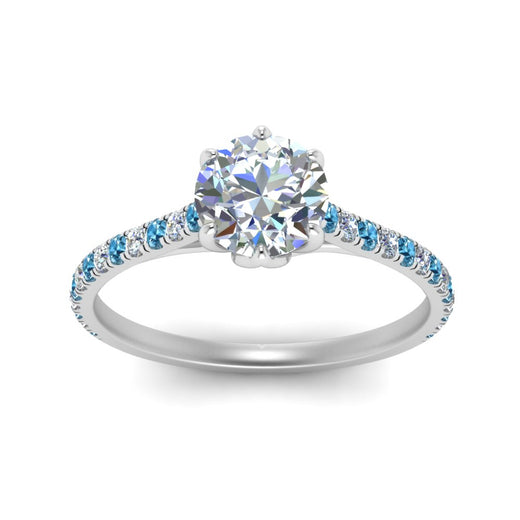 6 Claw Prong Simple Round Diamond Ring