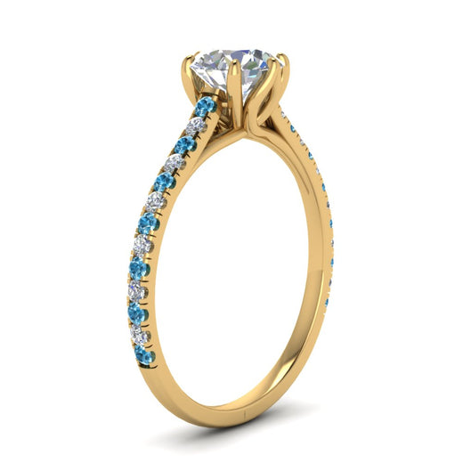6 Prong Lab Grown Cathedral Engagement Ring