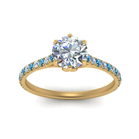 6 Prong Lab Grown Cathedral Engagement Ring