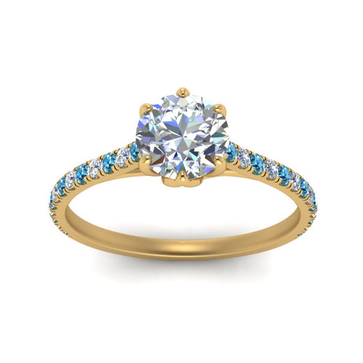 6 Prong Lab Grown Cathedral Engagement Ring