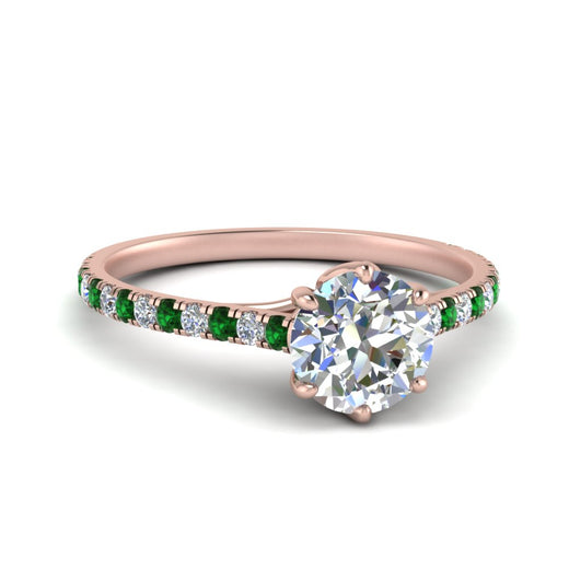 6 Prong Lab Grown Cathedral Engagement Ring