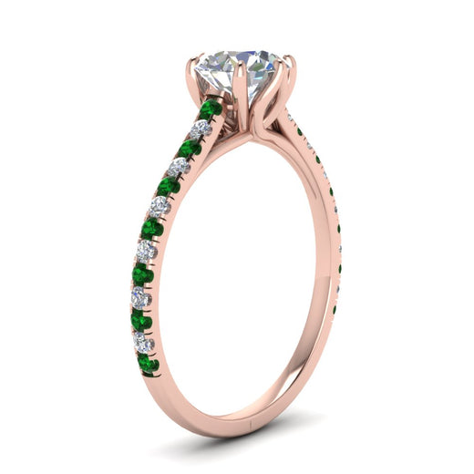 6 Prong Lab Grown Cathedral Engagement Ring