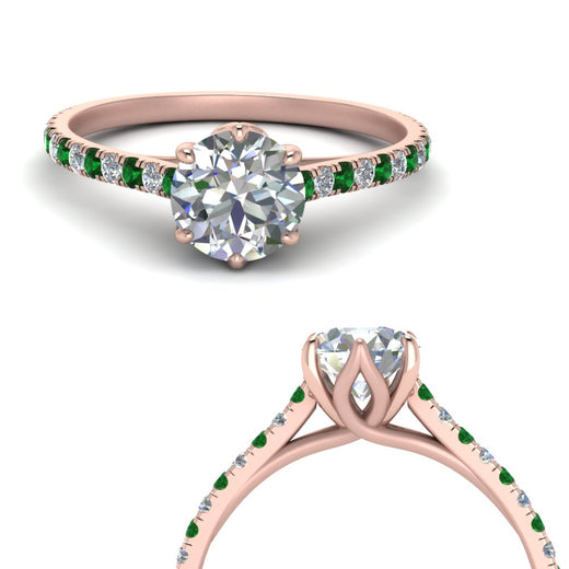 6 Prong Lab Grown Cathedral Engagement Ring