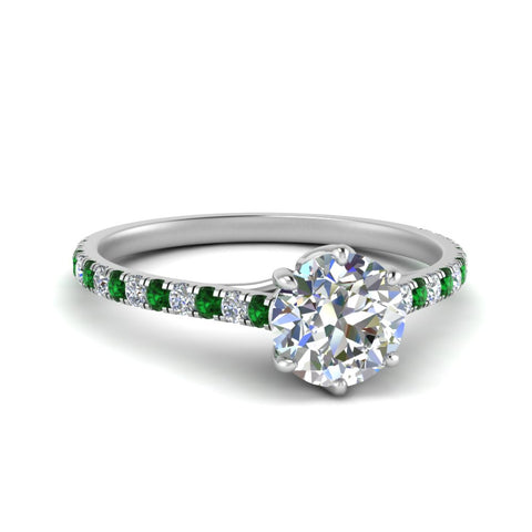 6 Prong Lab Grown Cathedral Engagement Ring