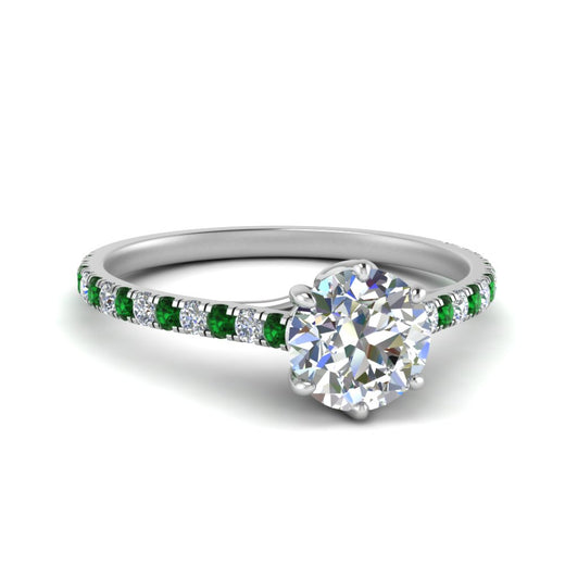 6 Prong Lab Grown Cathedral Engagement Ring