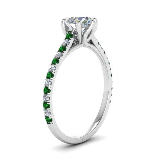 6 Prong Lab Grown Cathedral Engagement Ring