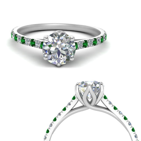 6 Prong Lab Grown Cathedral Engagement Ring