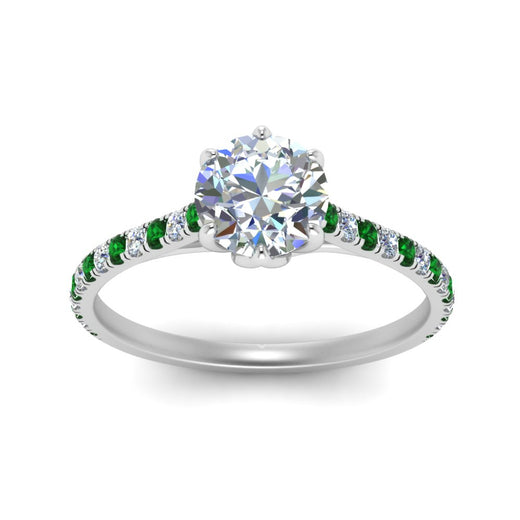 6 Prong Lab Grown Cathedral Engagement Ring