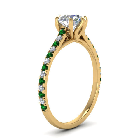 6 Prong Lab Grown Cathedral Engagement Ring