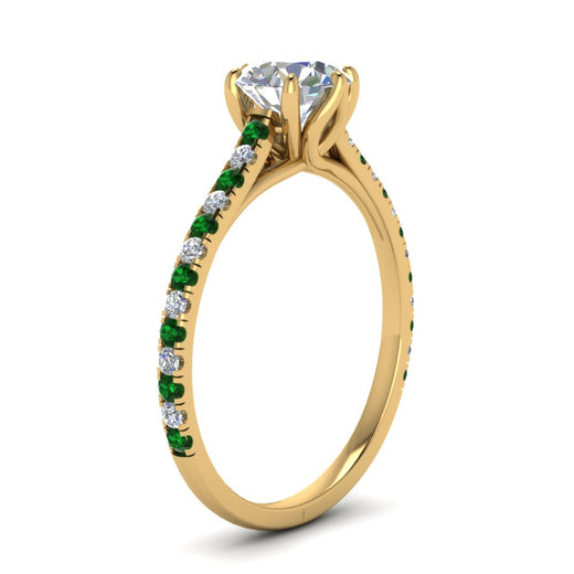 6 Prong Lab Grown Cathedral Engagement Ring