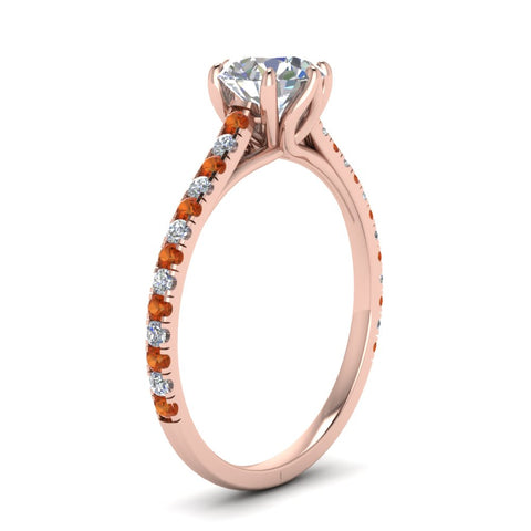 6 Prong Lab Grown Cathedral Engagement Ring