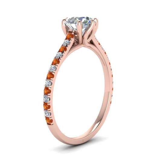 6 Prong Lab Grown Cathedral Engagement Ring