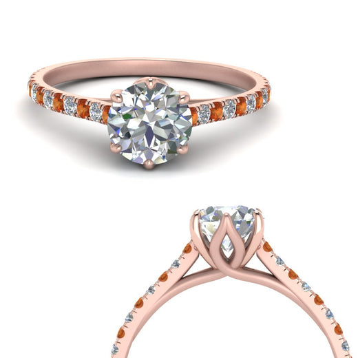 6 Prong Lab Grown Cathedral Engagement Ring