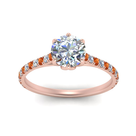 6 Prong Lab Grown Cathedral Engagement Ring