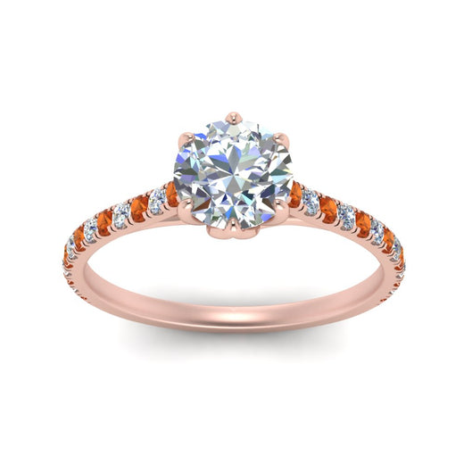 6 Prong Lab Grown Cathedral Engagement Ring