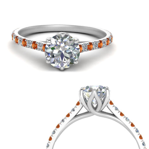 6 Prong Lab Grown Cathedral Engagement Ring