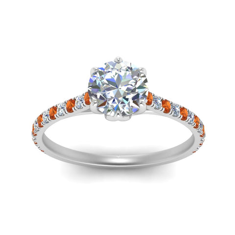 6 Prong Lab Grown Cathedral Engagement Ring