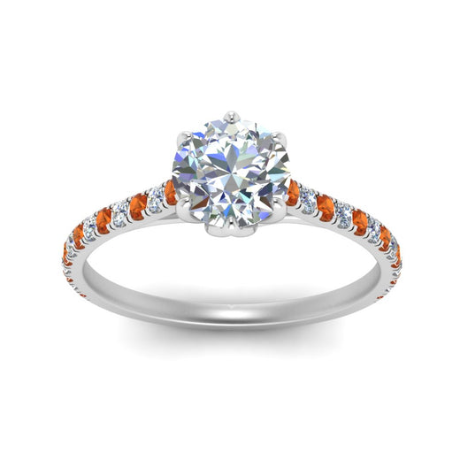 6 Claw Prong Simple Round Diamond Ring