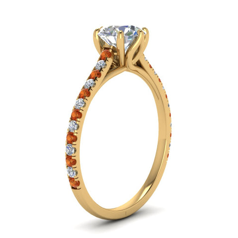 6 Prong Lab Grown Cathedral Engagement Ring