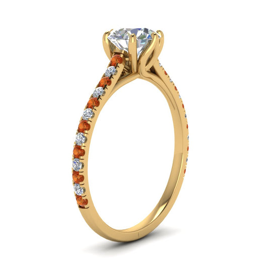 6 Prong Lab Grown Cathedral Engagement Ring