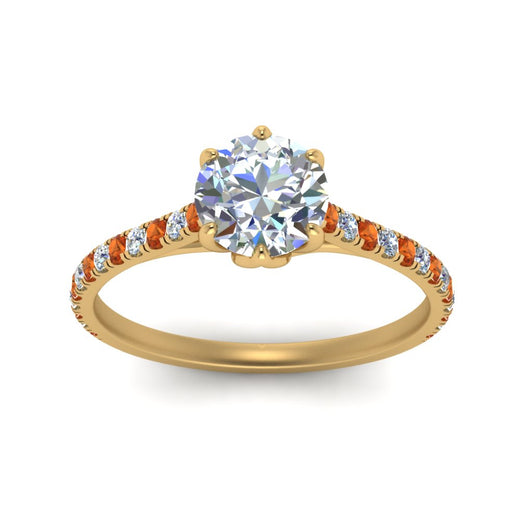 6 Claw Prong Simple Round Diamond Ring