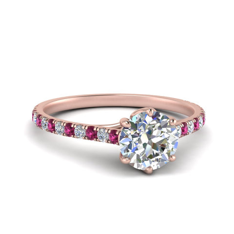 6 Prong Lab Grown Cathedral Engagement Ring