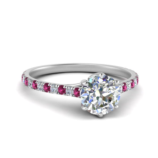 6 Prong Lab Grown Cathedral Engagement Ring