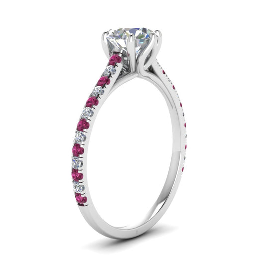6 Prong Lab Grown Cathedral Engagement Ring