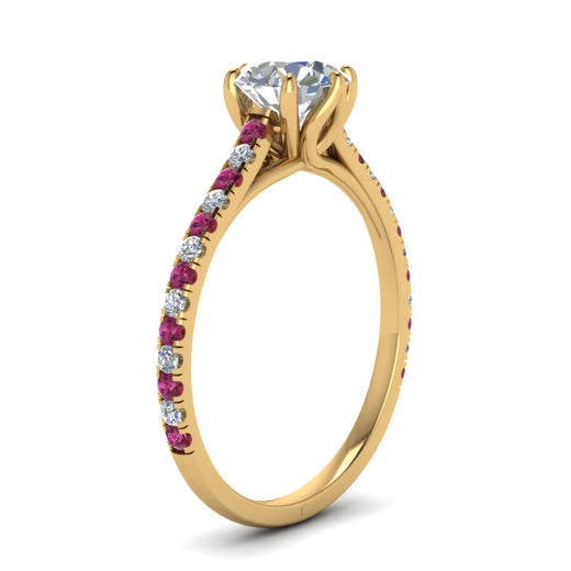 6 Prong Lab Grown Cathedral Engagement Ring