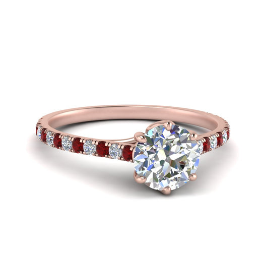 6 Prong Lab Grown Cathedral Engagement Ring