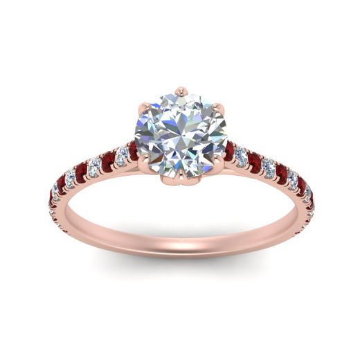 6 Prong Lab Grown Cathedral Engagement Ring