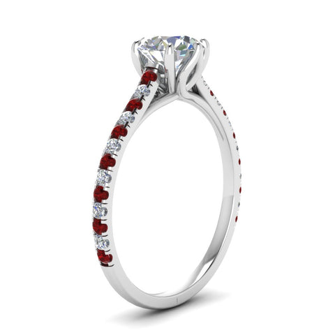 6 Prong Lab Grown Cathedral Engagement Ring