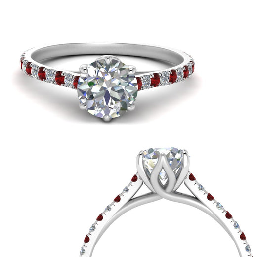 6 Prong Lab Grown Cathedral Engagement Ring