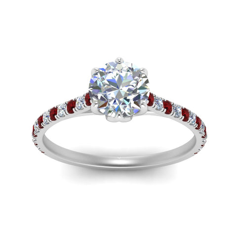 6 Prong Lab Grown Cathedral Engagement Ring