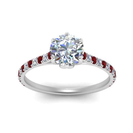 6 Prong Lab Grown Cathedral Engagement Ring