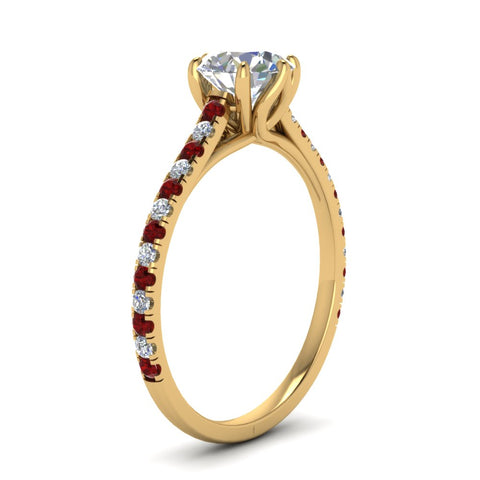6 Prong Lab Grown Cathedral Engagement Ring