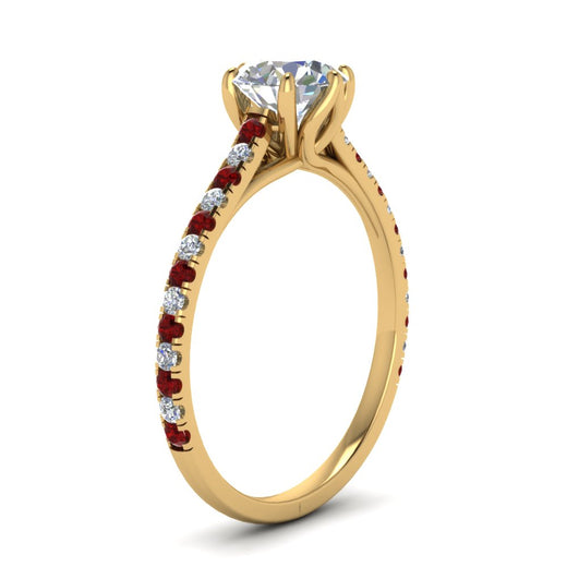 6 Prong Lab Grown Cathedral Engagement Ring