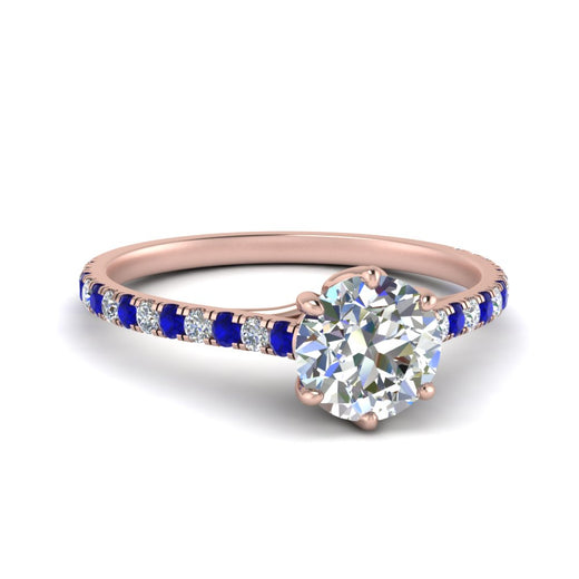 6 Prong Lab Grown Cathedral Engagement Ring