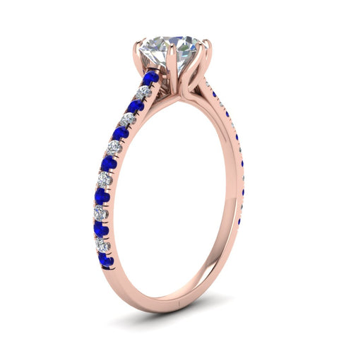 6 Prong Lab Grown Cathedral Engagement Ring